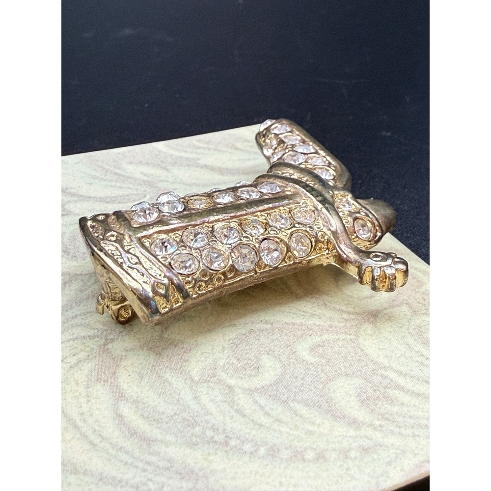 Grand Ole Opry Rhinestone Cowboy Boot Brooch Gold Tone Western Pin B3097 - Picture 4 of 7